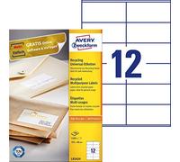 Avery Zweckform LR3424 Recycled Labels 105 x 48 mm 100 Sheets