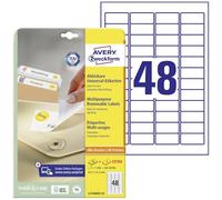 Avery Zweckform Multi-Purpose Removable Labels for All A4 Printers, 45.7 x 21.2 mm weiß (wiederablösbar)