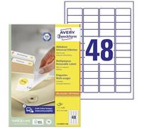 Avery Zweckform Multi-Purpose Removable Labels for All A4 Printers, 45.7 x 21.2