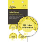 AVERY Zweckform Pack of 80 Test Badges, Next Test Date 20xx (with Year to Enter Yourself, Durable, self-Adhesive, Diameter 30 mm, Test Sticker, Test Seal Made of Vinyl) 7905 Yellow