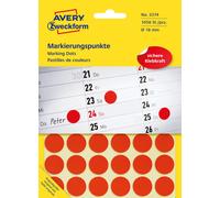 Avery Zweckform Red Dot Marker Labels 18 mm Diameter