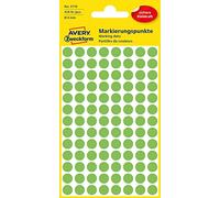 Avery Zweckform Self-Adhesive Marking Dots, Diameter: 8 mm Single 4 Blatt, 416 Etiketten Fluorescent Green