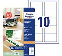 AVERY Zweckform Superior Business Cards C32011-10 Non Adhesive A4 White 8.5 x 5.4 cm 10 Sheets of 10 Labels