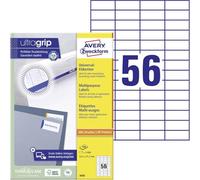 Avery Zweckform Universal-Etiketten Etikett 52,5x21,2mm InkjetLaserCopy A4 100BLATT 5600ST Weiss