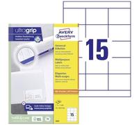 AVERY Zweckform 3669 Address Labels (1,500 Adhesive Labels, 70 x 50.8 mm on A4, Matte Paper, Printable Labels, Self-Adhesive Address Labels with Ultragrip), 100 Sheets, White