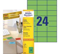 Avery Zweckform Universal Labels 70 x 37 mm for All A4 Printing Green green 2.40