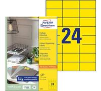 Avery Zweckform Universal Labels 70 x 37 mm for All A4 Printing Yellow yellow 24