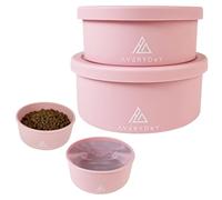 AVERYDAY 2-in-1 Travel Dog Bowls with Lids, 40 oz Portable Pet Bowls for Food and Water, Leakproof Travel dog food and water bowls for Outdoor, Camping, BPA-Free Travel Dog Food Bowls, Dishwasher Safe