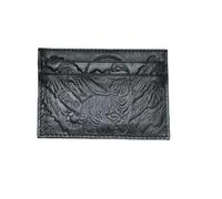 Avery's Boutique Emblem Genuine Leather Cardholder - Slim Minimalist RFID Blocking Wallet for Men & Women, Jet Black, Tiger
