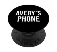 Avery's Phone Black White Name Avery PopSockets Adhesive PopGrip