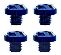 AVERZELLA 4pcs Motorcycle Blue Mirror Hole Plugs 2 Regular+2 Reverse M10x1.25 (Blue, M10>2 regular + 2 reverse)