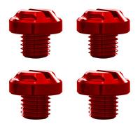 AVERZELLA 4pcs Motorcycle Red Mirror Hole Plugs 2 Regular+2 Reverse M10x1.25 (Red, M10>2 regular + 2 reverse)