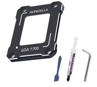 AVERZELLA Anti-Bending Contact Frame Retrofit Kit for Intel 12th/13th/14th Gen CPUs, CNC Aluminum CPU Buckle, Compatible with LGA 1700 Socket Motherboards (with 2g 5.15W/MK CPU Thermal) (Black)