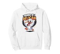Aves Classic Super Coastal Detailed Graphic Ocean Pelican Pullover Hoodie