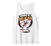 Aves Classic Super Coastal Detailed Graphic Ocean Pelican Tank Top