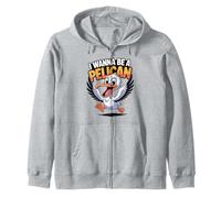 Aves Classic Super Coastal Detailed Graphic Ocean Pelican Zip Hoodie