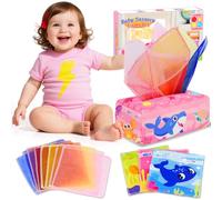 Avesa Baby Tissue Box Toy - Baby Girl Toys Montessori Toys for Babies 6-12 Months - Soft Stuffed High Contrast Crinkle Infant Sensory Toy 6 7 8 9 10 11 12 Months Old Gifts Pink