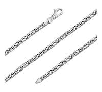 Avesano Byzantine Chain 925 Silver Men's Necklace 3 mm Solid Silver Chain with Jewellery Box Length 45 cm - 70 cm Available 101095-0, Sterling Silver, No Gemstone