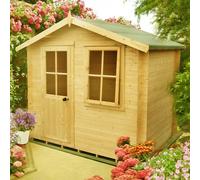 Avesbury 8' x 8' 9" Apex Log Cabin - Premium 19mm Cladding Log Clad
