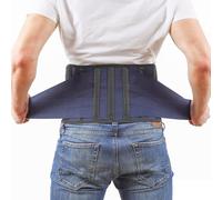 AVESTON Back Support Lower Back Brace for Back Pain Relief: Thin Breathable Rigid 6 ribs Adjustable Lumbar Support Belt for Men/Women Keeps Spine Straight and Safe - Belly size 32-37" Medium