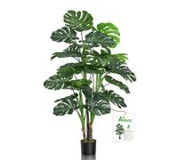 Aveyas 4.5ft Artificial Monstera Deliciosa Adansonii Tree in Plastic Nursery Pot, Fake Tropical Split Leaf Plant for Office House Living Room Home Decor (Indoor/Outdoor)