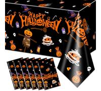 Avezano 6 Pcs Halloween Tablecloth Evil Pumpkin Halloween Party Decorations