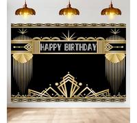 Avezano 7x5ft Great Gatsby Theme Birthday Party Backdrop Roaring 20s Retro 1920s Photo Booth Backdrop for Adults Birthday Party Decorations The Great Gatsby Theme Bday Parties Photoshoot Background
