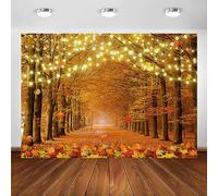 Avezano Autumn Scenery Photography Backdrop Fallen Maple Leaves Forest Pathway Background for Kids Adults Travel Birthday Wedding Party Decor Banner Portrait Photo Booth Props (10x8ft)