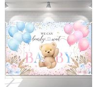 Avezano Boho Bear Gender Reveal Backdrop Banner Boho Floral We Can Bearly Wait Gender Reveal Decorations Pampas Grass He or She Baby Shower Party Decor (7x5ft)