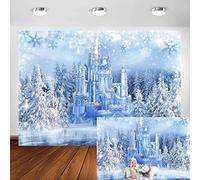 Avezano Christmas Winter Backdrop Frozen Crystal Pendant Ice and Snow White World Photography Background for Kids Photo Studio Props Princess Fairy Tale Xmas Eve Background (7ft x 5ft)