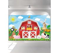 Avezano Farm Birthday Backdrop for Kids Animals Theme Party Decorations - Barn Background Banner Supplies 70.8 x 43.3 Inch