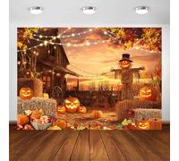 Avezano Halloween Photography Backdrop Scary Scarecrow Pumpkin Gloomy Devil Background Horrible Scary Nightmare Party Banner Halloween Dress Up Decor Photobooth Props (7x5ft)