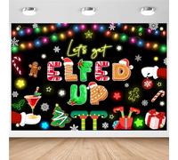 Avezano Let's Get Elfed Up Backdrop Xmas Kids Elfed Party Decorations Banner Elf Christmas Birthday Photography Background Winter Holiday Party Decoration Banner (7x5ft)
