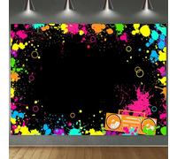 Avezano Neon Party Decorations Neon Art Backdrop Splatter Background 7x5ft | Cotton, Glow in The Dark Party Decorations, Painting Splatter Photography Background, Photo Backdrop, Photo Booth Props