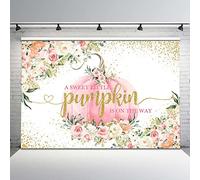 Avezano Pink Pumpkin Baby Shower Backdrop A Little Pumpkin is on The Way Fall Autumn Baby Shower Bckground Gold Dots Little Pumpkin Baby Shower Backdrops for Girls