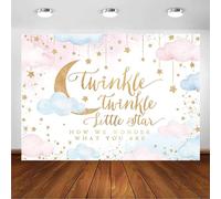 Avezano Twinkle Twinkle Little Star Backdrop Gender Reveal Boy or Girl Party Background Decorations Pink and Blue Cloud Moon Baby Shower Decorations Photoshoot Backdrops (8x6ft)