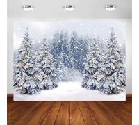 Avezano Winter Scene Christmas Backdrop Wonderland Snowflake Photography Background White Snow Forest Christmas Party Backdrop Decorations Photo Studio Props (8x6ft)