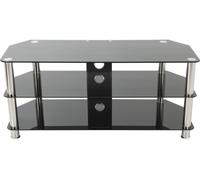 Avf 1000 mm TV Stand for up to 50" TVs - Black & Chrome, Black,Silver/Grey