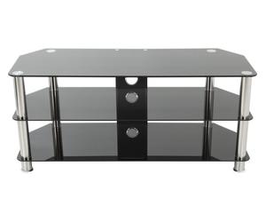 Avf 1000 mm TV Stand for up to 50" TVs - Black & Chrome, Black,Silver/Grey