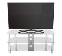 AVF 114cm Clear Glass TV Stand for TVs up to 55 Inch, 45kg Max