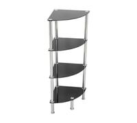 Avf 4-Tier Corner Shelving Unit - Black Glass & Chrome