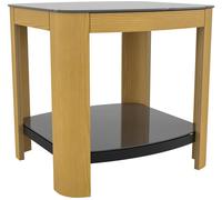 AVF Affinity 500 FT50AFFO Side Table - Oak & Black Glass, Black,Brown