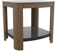 AVF Affinity 500 FT50AFFW Side Table - Walnut & Black Glass, Black,Brown