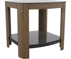 AVF Affinity 500 FT50AFFW Side Table - Walnut & Black Glass, Black,Brown