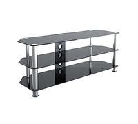 AVF Black Glass TV Stand, 125cm, up to 60 Inch and 45kg, Cable Management