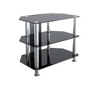 AVF Black Glass TV Stand, 60cm, up to 32 Inch and 35kg, Cable Management