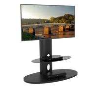 AVF Black Wood Column TV Stand for 65 Inch TVs