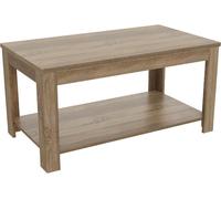 AVF Calibre Coffee Table - Rustic Sawn Oak Effect Coffee Side Table with Shelf. Perfect for Living room, Lounge, Bedroom. 50cm x 50cm x 44.7cm high (Sawn Oak)
