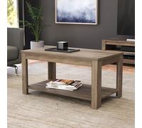 AVF Calibre Coffee Table - Rustic Sawn Oak Effect Coffee Side Table with Shelf. Perfect for Living room, Lounge, Bedroom. 50cm x 50cm x 44.7cm high (Sawn Oak)