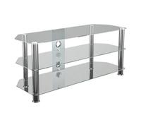 Avf Classic 1.14M Glass Corner Tv Stand With Cable Management For Tvs Up To 55" - Clear & Chrome
